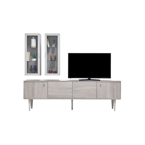 BASEL - TV Stand Top Cabinet With Glass Doors