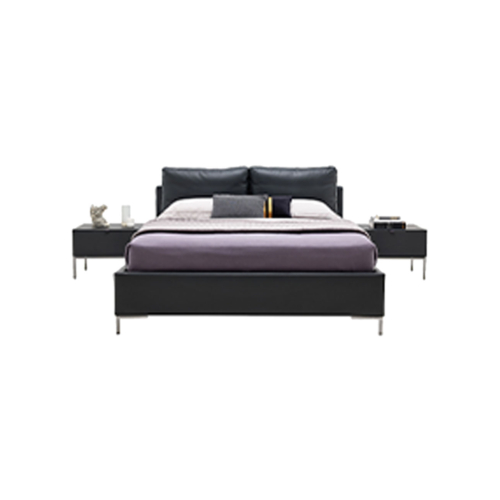 LEGATO - Bed with Steel Storage (160x200 cm) - Leather Fabric Series