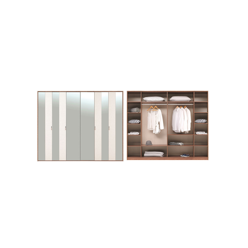 NETHA - Wardrobe with 6 Folding Doors