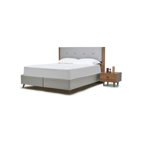 ROSA - Steel Bed with Storage (160x200 cm) - Linen